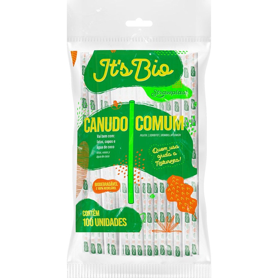 Canudo Comum Its Bio 100 unidades