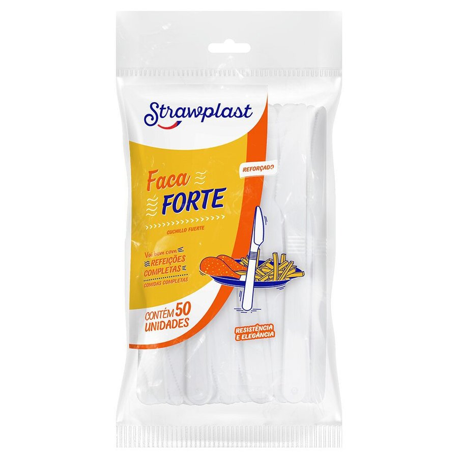 Faca Refeição Strawplast 50 unidades