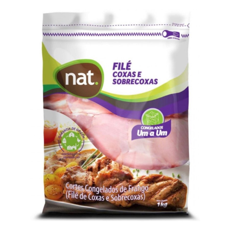 Filé de Coxa e Sobrecoxa com Pele Congelada Nat