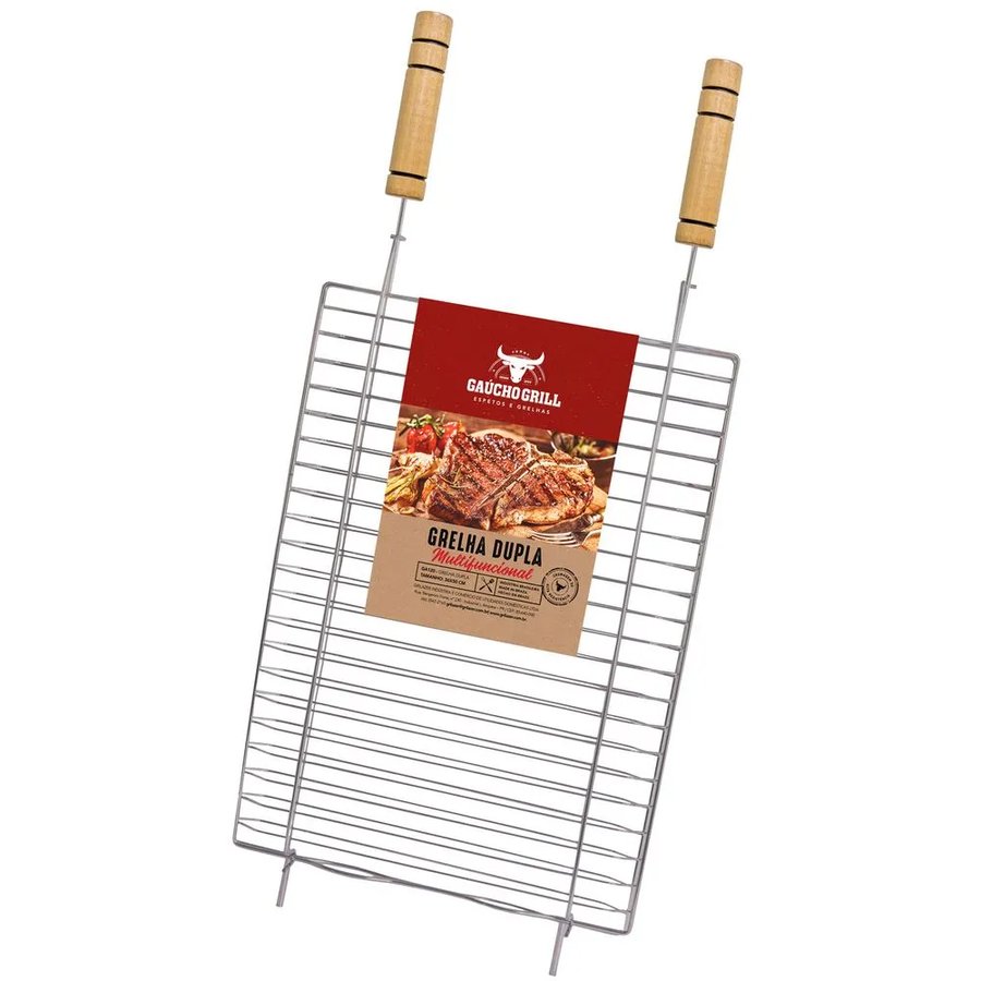 Grelha Dupla Multifuncional 36x50 cm Gaúcho Grill