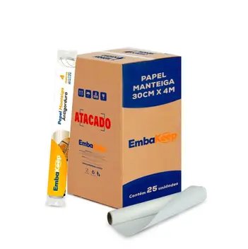 Papel Manteiga Antigordura Embakeep 4 m x 30 cm