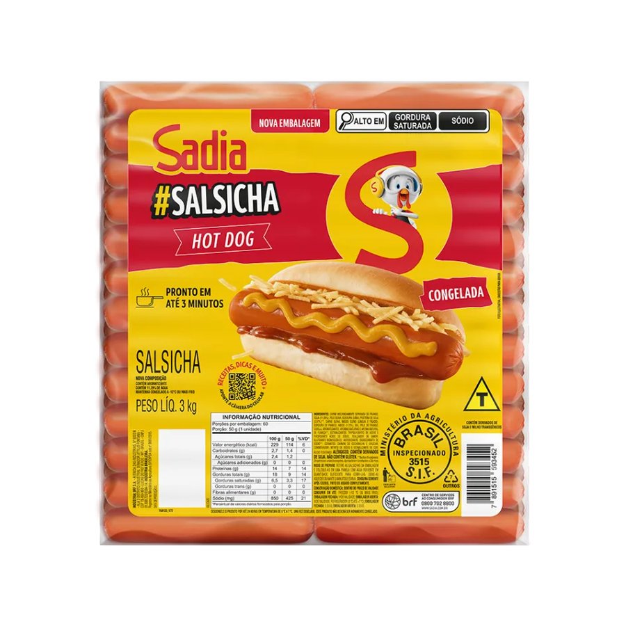 Salsicha Hot Dog Sadia Congelada